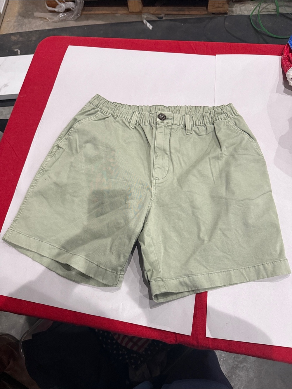 chubbies Light Sage Elastic-Waist Men’s Flat Front Shorts